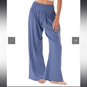 Lotus & Luna wide leg cotton pants - size small- purple/periwinkle color